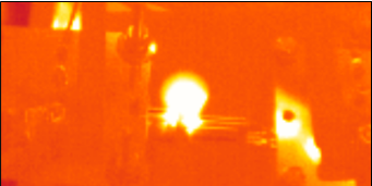 Aufnahm eines Lichtbogens mit einer Wärmebildkamera